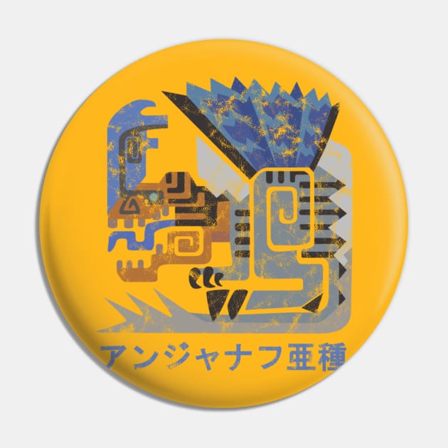 Monster Hunter World Iceborne Fulgur Anjanath Kanji Pin by StebopDesigns