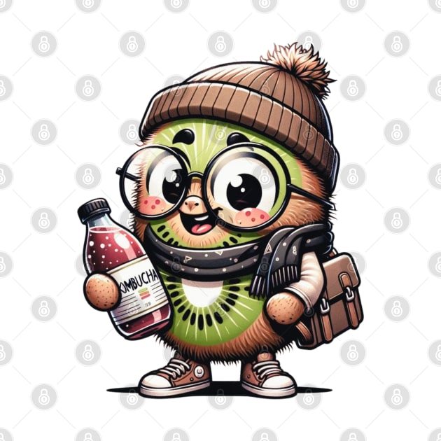 Hipster Kiwi - Kombucha Lover's Delight by vk09design