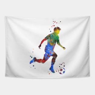 Male Soccer Player Tapestry