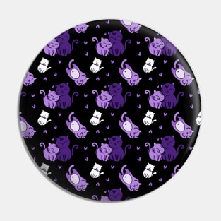 Purple Kitty Love Cats Design by Cheeky Witch Pin