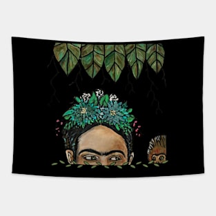 ESCONDIDA FRIDA with Capuchin Monkey Tapestry