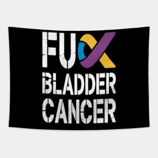 Fuck Bladder Cancer Awareness Month Ribbon Warrior Survivor Tapestry