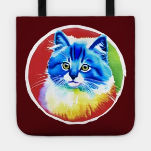 Colorful Rainbow Cats Digital Portrait (MD23Ar010) Tote
