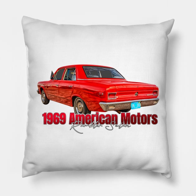 1969 American Motors Rambler Sedan Pillow by Gestalt Imagery