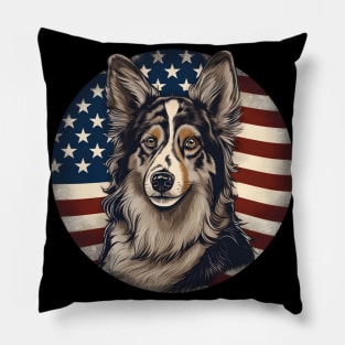 Shetland Sheepdog 4th of July Pillow