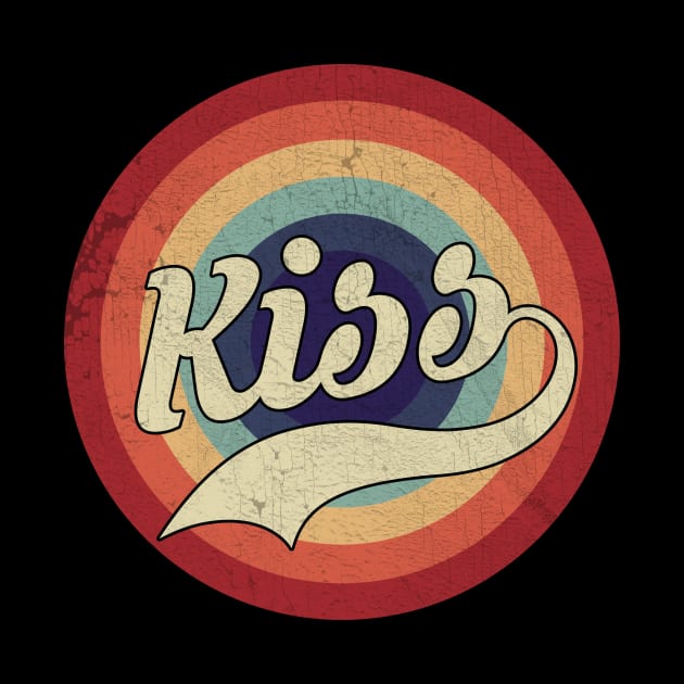 Kiss - Retro Circle Vintage by Creerarscable