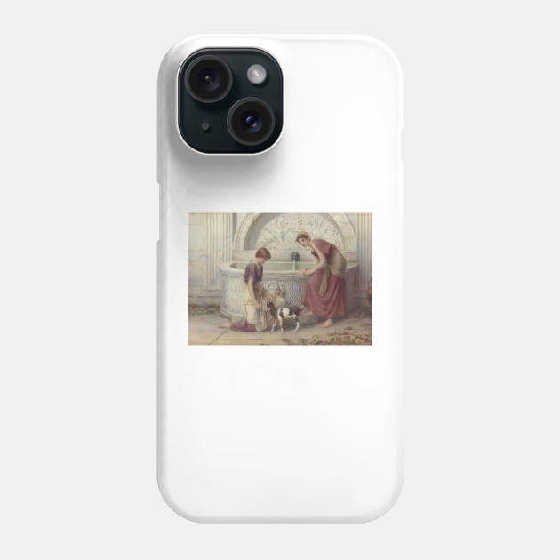 At the Fountain, Autumn by Henry Ryland (1856-1924) Phone Case by immortalpeaches