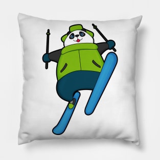 Panda as Ski jumper with Ski Pillow