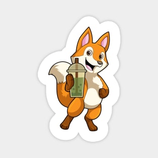 Fox at Drinking with Bubble Tea Magnet