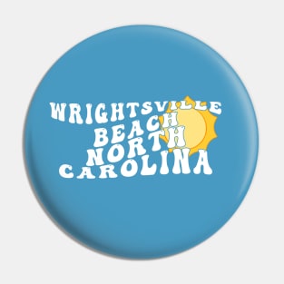 Wrightsville Beach North Carolina Retro Wavy 1970s Text Pin