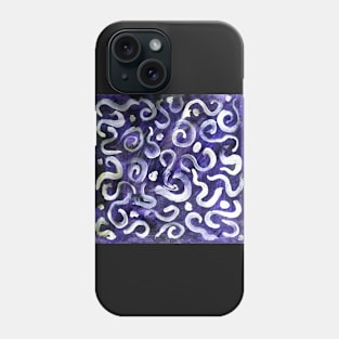 white swirls and dots on purple Phone Case