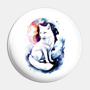 Watercolor Arctic Fox Pin