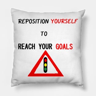 Reposition Yourself Illustration on White Background Pillow