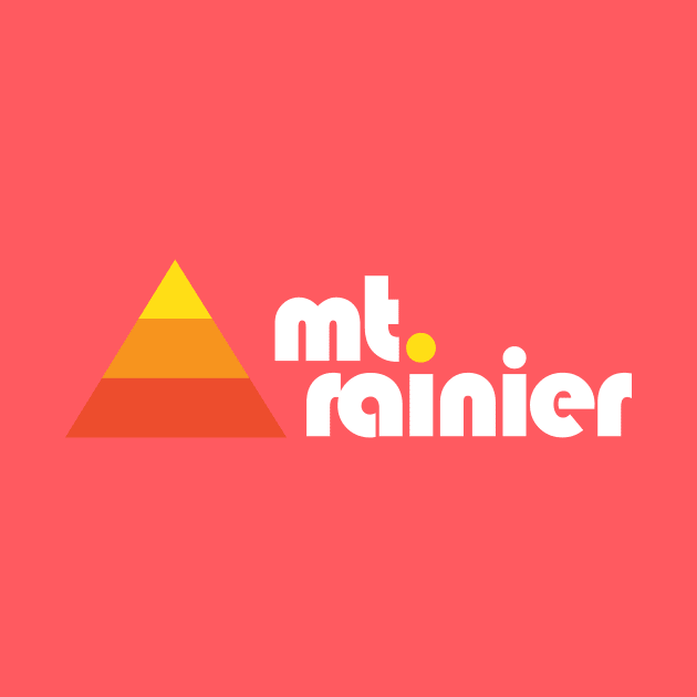 Mt Rainier Washington Retro by PodDesignShop