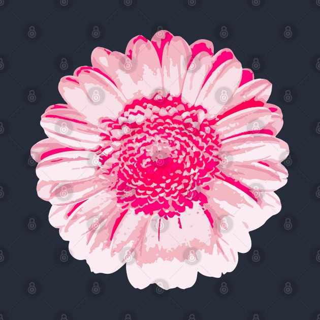 Pink Daisy Flower Abstract Nature Art by Insightly Designs