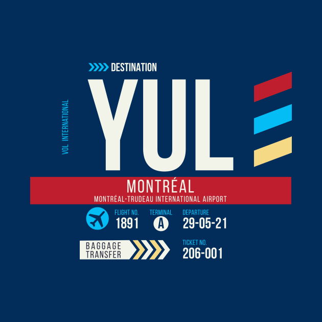 Montreal (YUL) Airport Code Baggage Tag C by SLAG_Creative