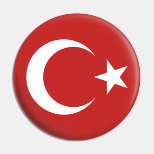 Turkey Flag - Crescent Moon and Star on Red Pin