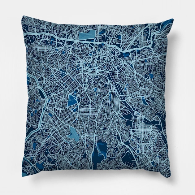 Sao Paulo - Brazil Peace City Map Pillow by tienstencil