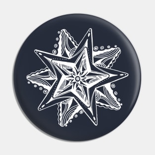 Star Tangles 4 - White Lines - Variations Pin