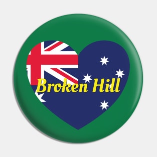 Broken Hill NSW Australia Australian Flag Heart Pin