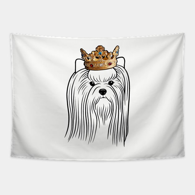 Biewer Terrier Dog King Queen Wearing Crown Tapestry by millersye