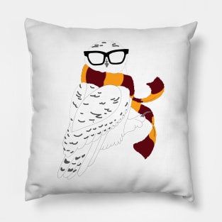 Hipster Snowy Owl Pillow