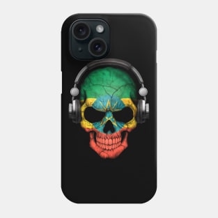 Dark Skull Deejay with Ethiopian Flag Phone Case