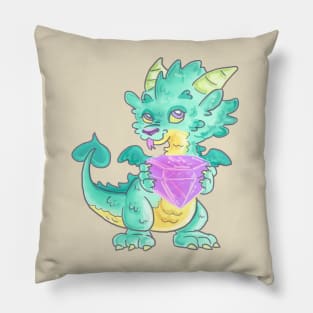 Gem Holding Dragon Pillow
