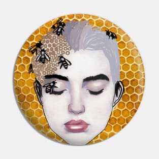 Girl with honey bees Pin