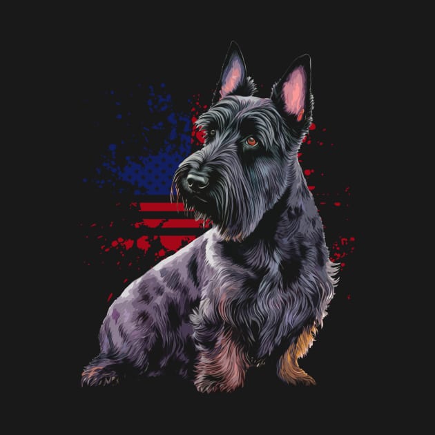 Scottish Charm Stylish Tee Featuring Adorable Scottish Terrier Illustrations by Kevin Jones Art