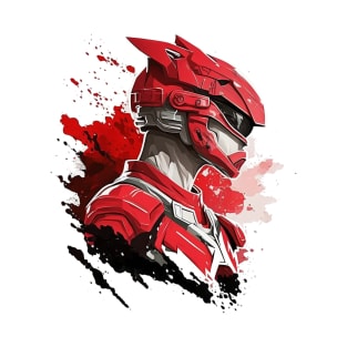 Red Power Ranger Art Design T-Shirt