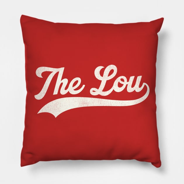The Lou Sports Jersey Style Distressed Pillow by darklordpug