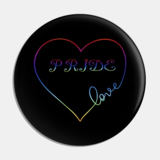 Pride Rainbow Love Heart LGBT Design Pin