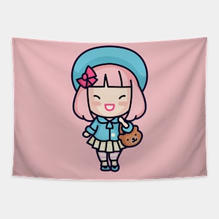 Cute Japanese Hipster Girl Tapestry