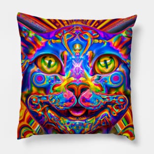 Kosmic Kitty (5) - Trippy Psychedelic Cat Pillow