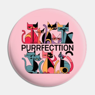 Geometric Cat | Purrrrfection Funny Pin