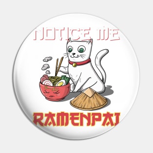 Cute Funny Kawaii Cat Ramen Kids Japanese Anime Gift Pin