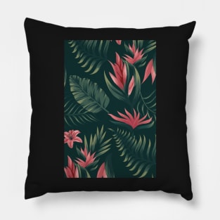 Green Hawaiian Pattern Pillow