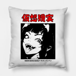 Anime Dark Goth Horror Manga Demon Girl Lewd Japanese Streetwear Aesthetic Pillow