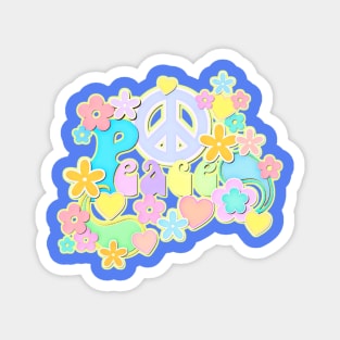 Peace Sign Flower Power Hippy Design Magnet