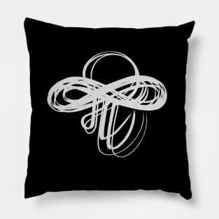 Marathi Text Spells Like English Pronoun ME  and the Meaning is I am. It is Combined with an Infinity Symbol to Express the thought that I am  Infinite, I am Universe. Colored in White Pillow