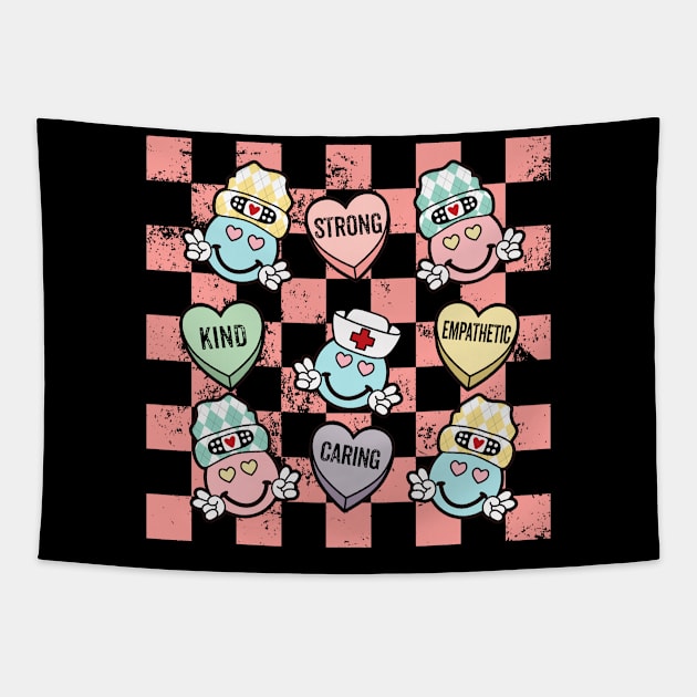 Nurse Conversation Hearts Valentine Day Appreciation Tapestry by SilverLake