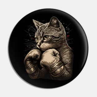 Boxing Cat Boxer Kitten Funny Cat Graphic Pin