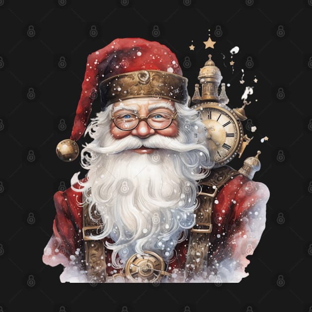 Steampunk Santa with Clocks by mw1designsart