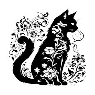 Floral Cat T-Shirt
