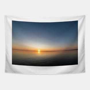 Calm serene sunrise lake scenery Tapestry