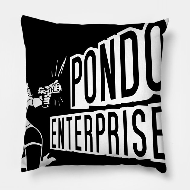 Pondo Enterprises Logo (B&W) Pillow by Pondo Enterprises