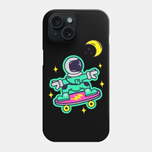 Space Man On Board Skateboarding On Space Phone Case