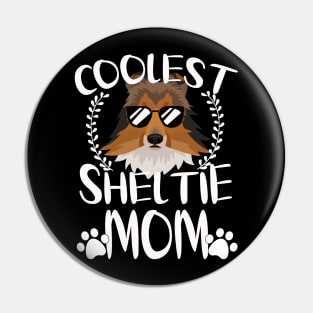 Glasses Coolest Sheltie Dog Mom Pin