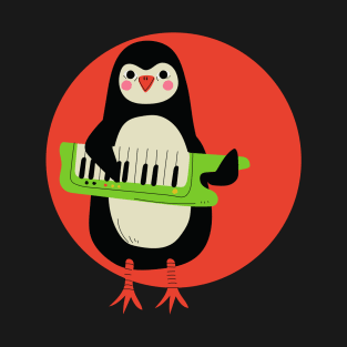 Cute Penguin Pianists design for music lovers tshirt T-Shirt